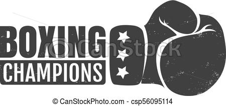 450x211 Boxing. Vector Vintage Emblem For A Boxing With Glove. Vintage