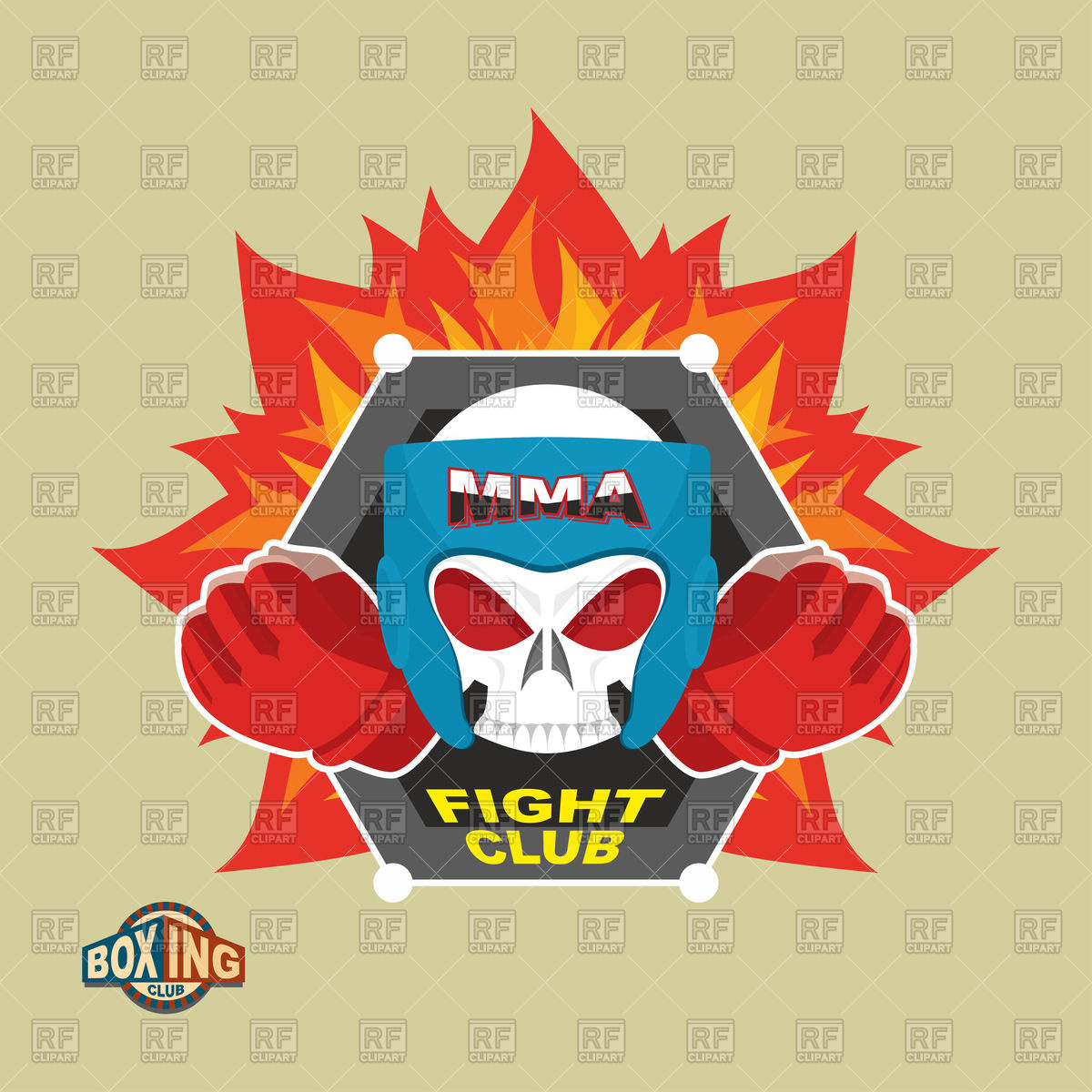 1200x1200 Skull Boxing Helmet. Mma Label Vector Image Vector Artwork Of