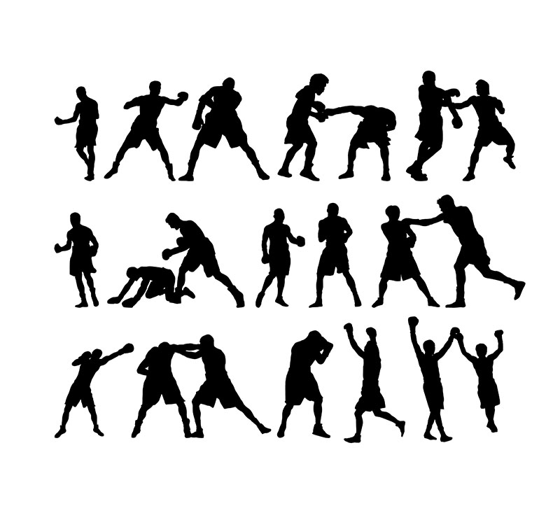 800x753 Boxing Figure Silhouettes