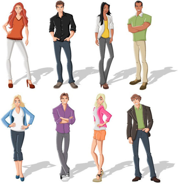 572x591 Different Cartoon Boys And Girls Vector Free Vector In