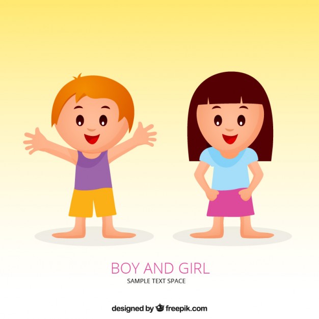626x626 Boy And Girl Illustration Vector Free Download