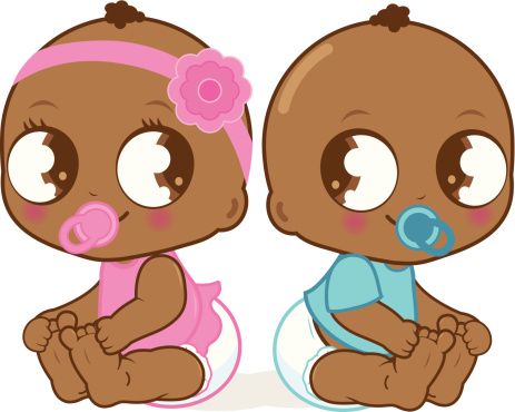 463x370 Cute African American Baby Girl And Boy Vector Art Illustration
