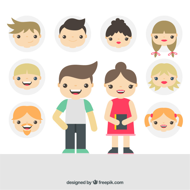 626x626 Girls And Boys Illustration Vector Premium Download