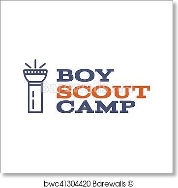 362x382 Art Print Of Boy Scout Camp Logo Design With Typography And Travel