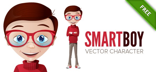 594x274 Smart Boy Vector Character