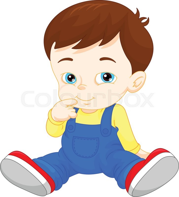 726x800 Vector Illustration Of Cartoon Cute Baby Boy Stock Vector