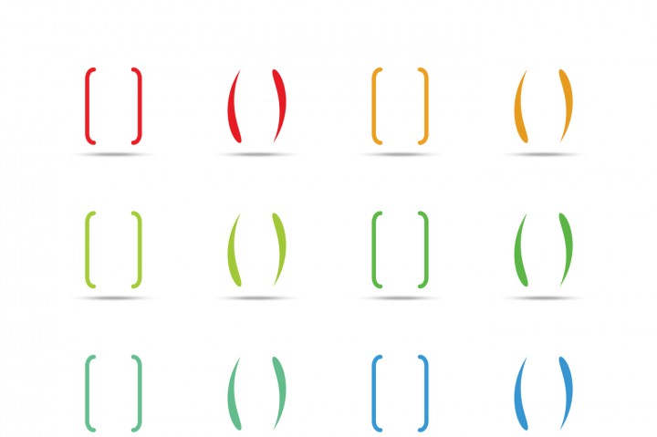 720x479 Color Curly Brackets, Braces Vector Set By Microvector