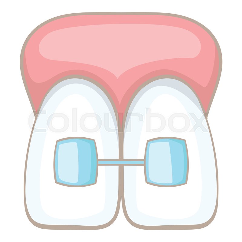 800x800 Teeth Braces Icon. Cartoon Illustration Of Teeth Braces Vector