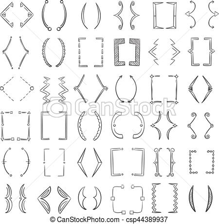 450x461 Hand Drawn School Brackets, Doodle Parenthesis, Sketchy Braces