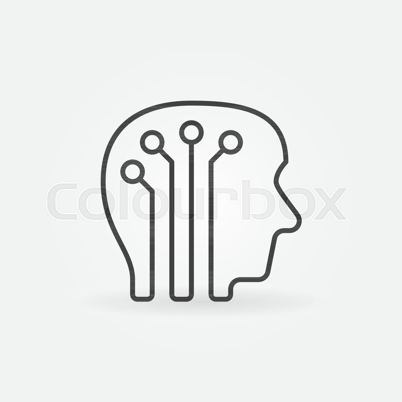 800x800 Human Head With Digital Brain Icon