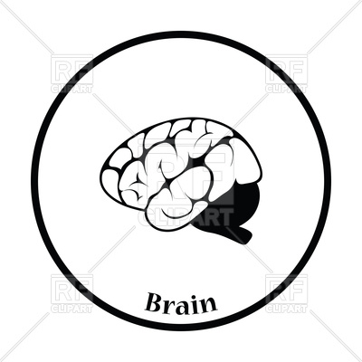 400x400 Thin Circle Design Of Brain Icon Vector Image Vector Artwork Of