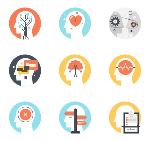 600x564 Brain Icons