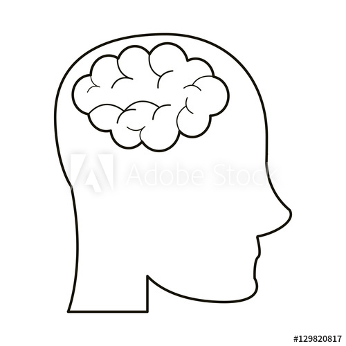 500x500 Person Head Brain Think Outline Vector Illustration Eps 10