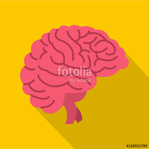 499x500 Brain Icon. Flat Illustration Of Brain Vector Icon For Web Stock
