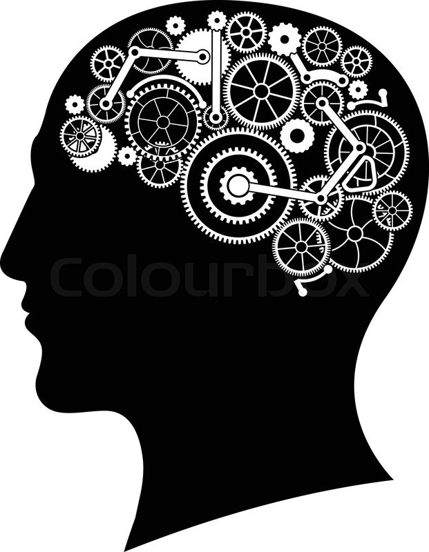 621x800 Head With Gear Brain. Vector Illustration Stock Vector Colourbox