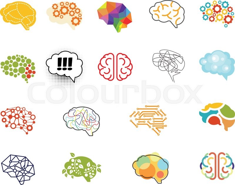 800x629 Set Of Brain Vector Illustration Sign Set Stock Vector Colourbox