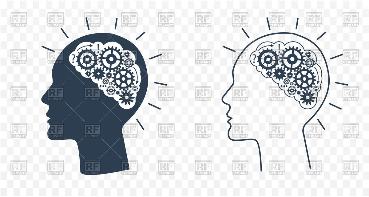 1200x640 Heads With Gears In Brain Vector Image Vector Artwork Of
