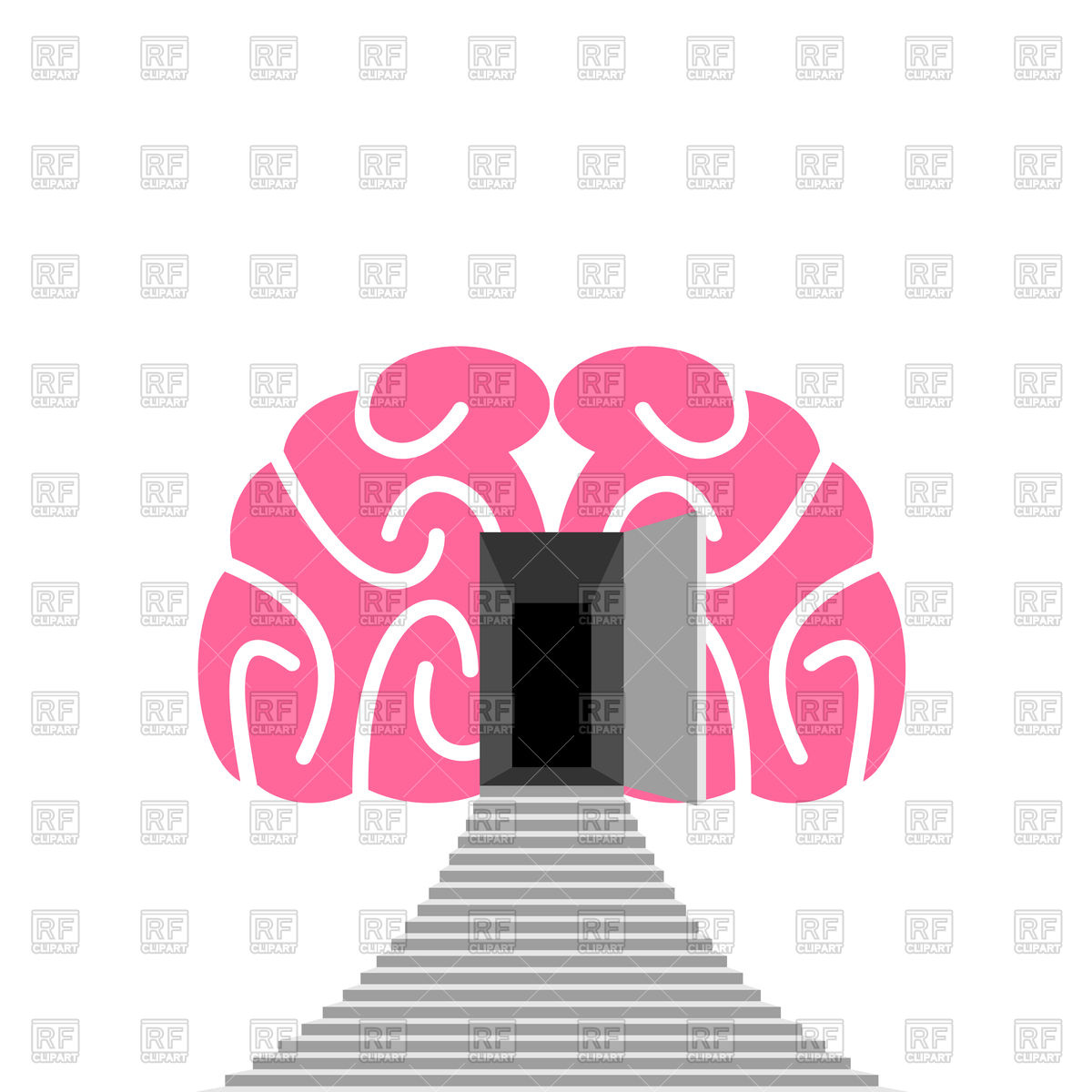 1200x1200 Open Door And Step Of Human Brain Vector Image Vector Artwork Of