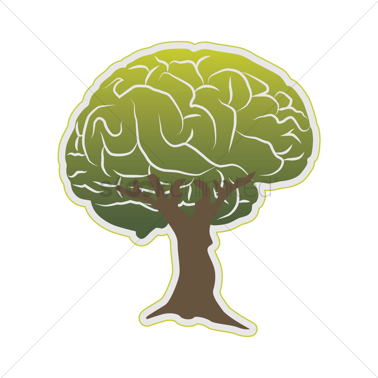 1300x1300 Free Tree Brain Vector Image