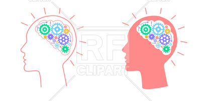 400x201 Head With Gears In Brain Vector Image Vector Artwork Of