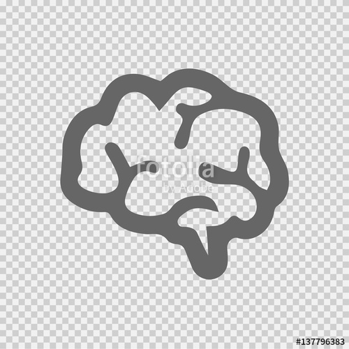 500x500 Brain Vector Icon Eps 10 On Transparent Background. Stock Image