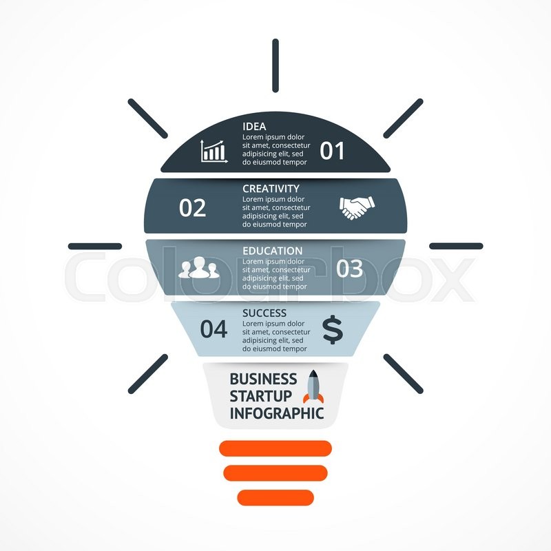 800x800 Vector Light Bulb Infographic. Template For Circle Diagram, Graph
