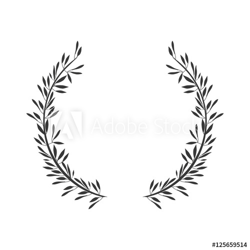 500x500 Gray Scale Crown Formed With Two Olive Branch Vector Illustration