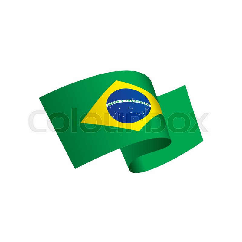 800x800 Brazil Flag, Vector Illustration On A White Background Stock