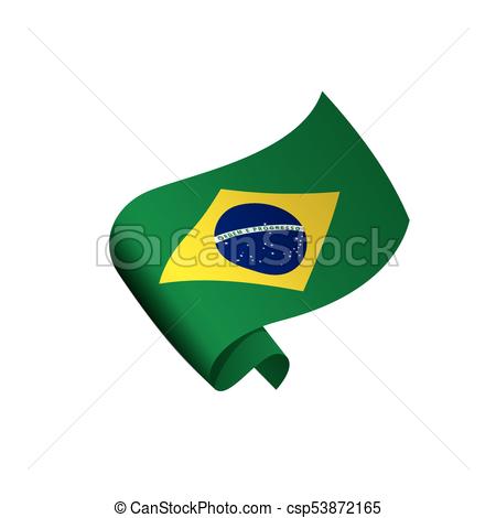 450x470 Brazil Flag, Vector Illustration On A White Background.