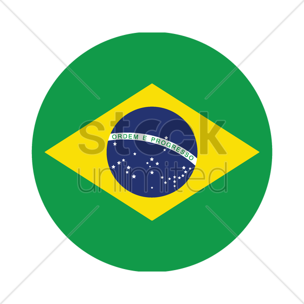 600x600 Brazil Flag Vector Image