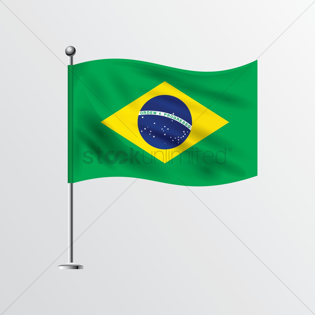 1300x1300 Brazil Flag Vector Image