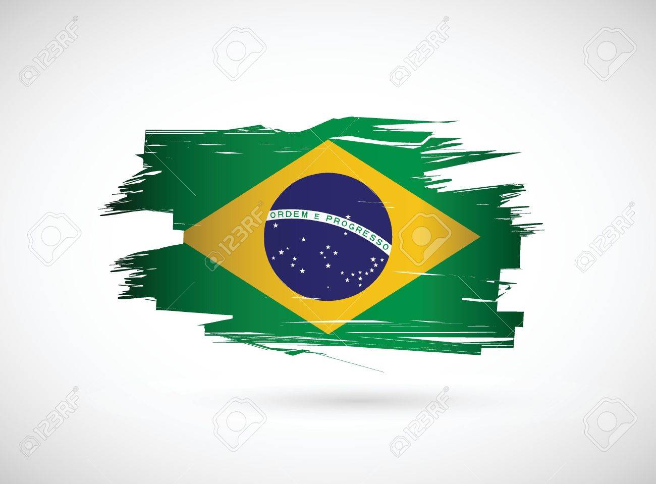 1300x959 Geometric Background In Brazil Flag Royalty Free Vector