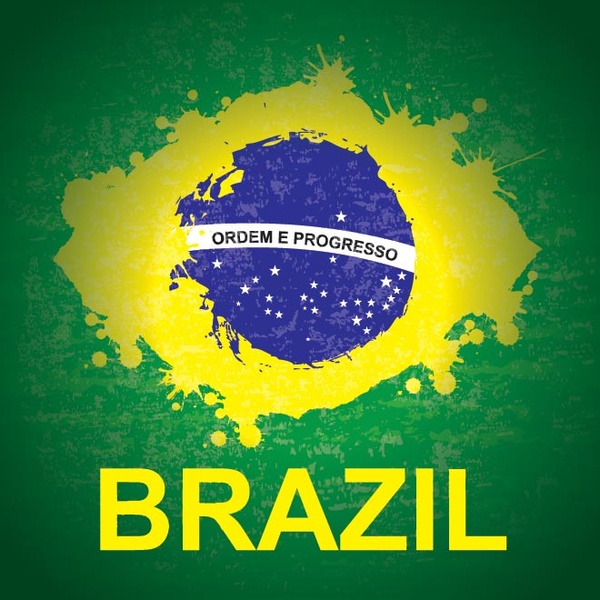 600x600 Vector Beautifull Brazilian Flag Splash With Typography Vector