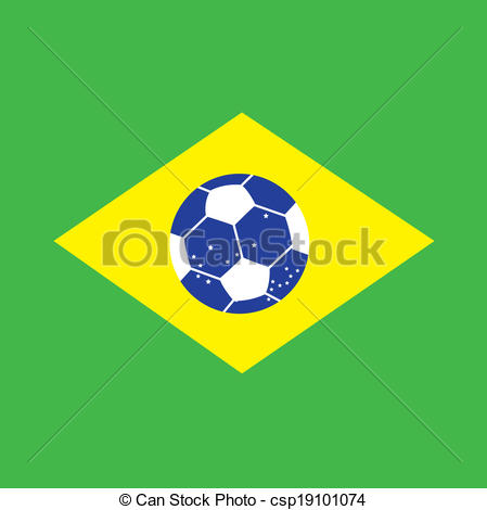 449x470 Vector Soccer On Brazil Flag.