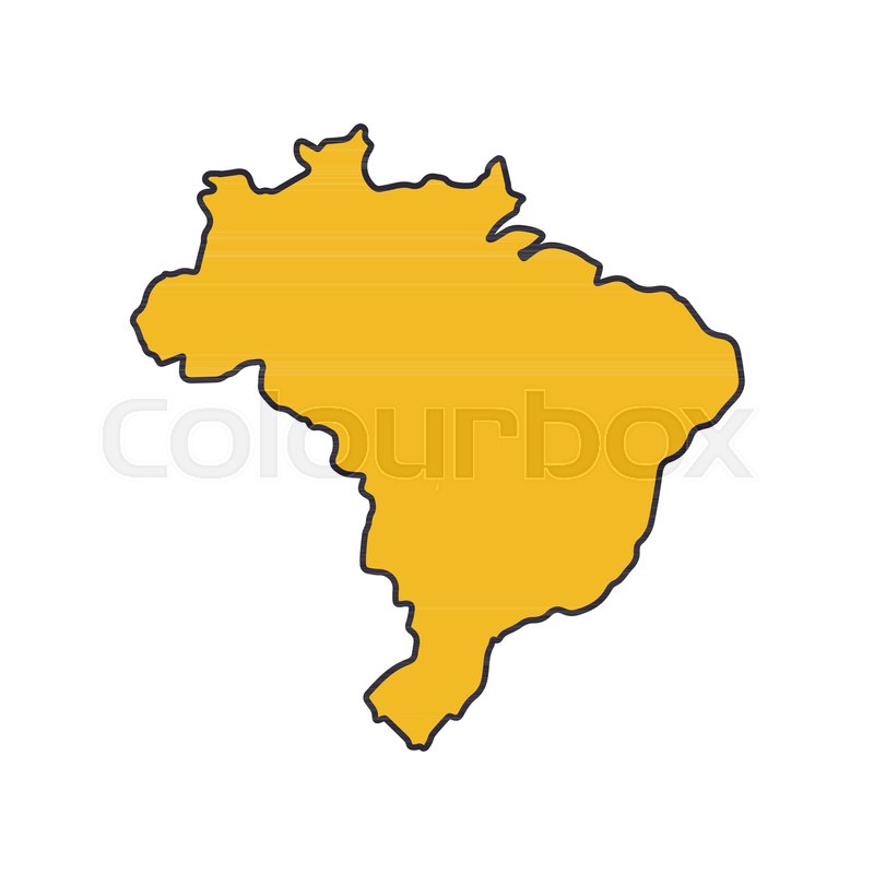 800x800 Brazil Map Icon. Cartoon Brazil Map Vector Icon For Web Design