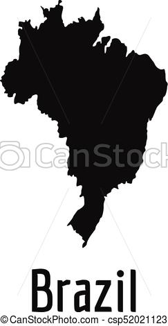 243x470 Brazil Map In Black Vector Simple. Brazil Map In Black. Simple