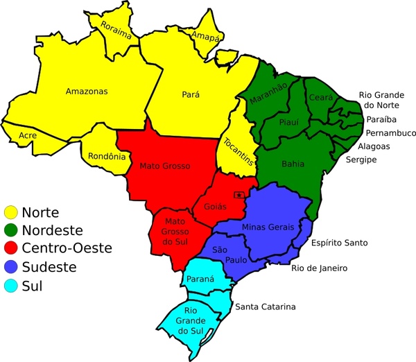 600x522 Map Of Brazil, V3 Free Vector In Open Office Drawing Svg ( .svg