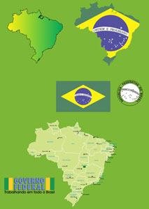 213x300 Brazil Map, Flag Of Brazil, Brazilian States Free Vector Download