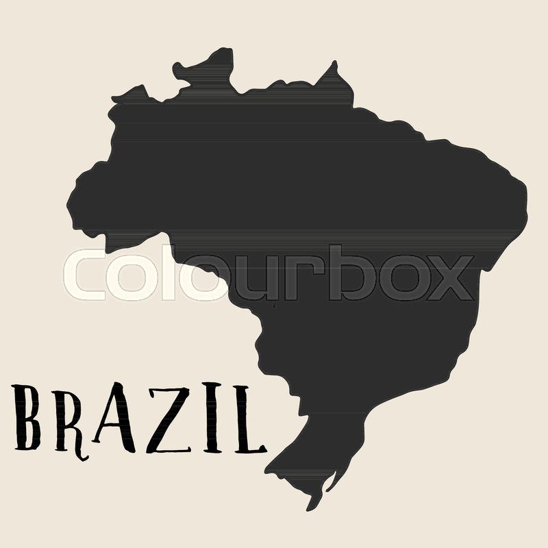800x800 Doodle Freehand Map Sketch Of Brazil ,vector Illustration Stock
