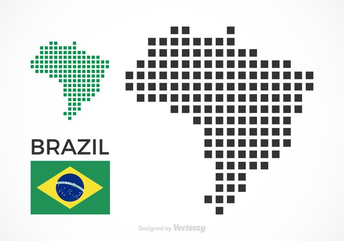 700x490 Free Brazil Vector Pixel Map