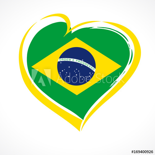 500x500 Love Brazil Emblem Colored. Independence Day Of Brazil Vector