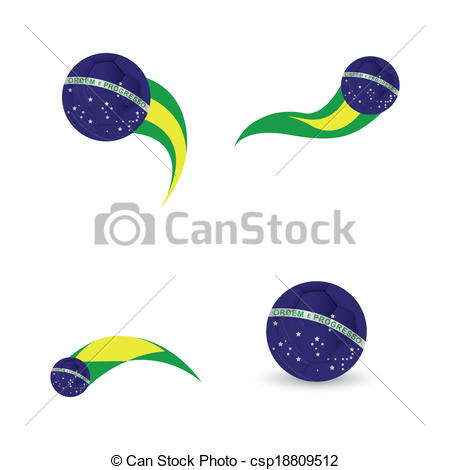 450x470 Abstract Background With A Brazil Allusive Objects Vector Clip Art