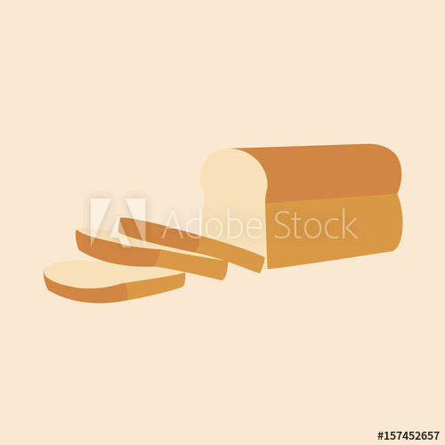 500x500 Bread Loaf And Sliced Isolated Background Vector