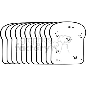 300x300 Royalty Free Illustration Black And White Cartoon Bread Loaf