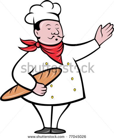 383x470 Vector Illustration Of A Baker With Bread Loaf Done In Retro Style
