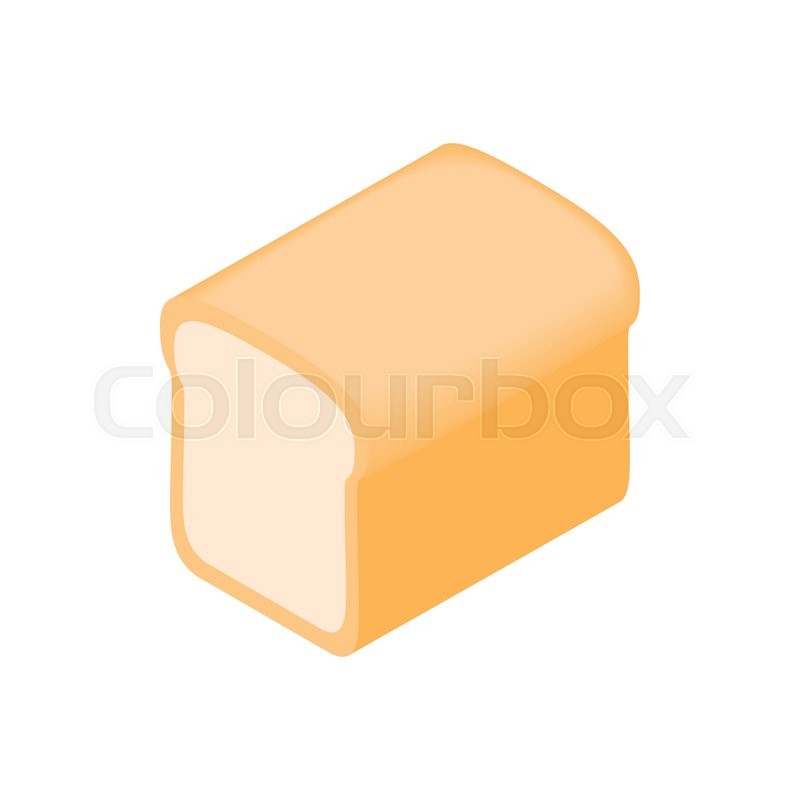 800x800 Bread Icon In Isometric 3d Style Isolated On White Background