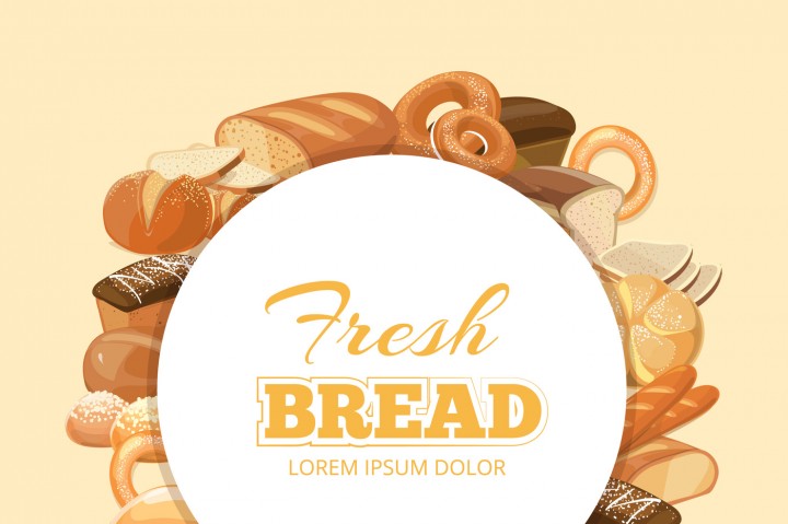720x479 Different Kinds Bread Vector Background By Microvector