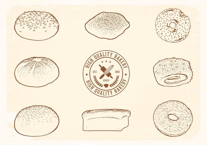 700x490 Free Hand Drawn Bread Vector Set 128581