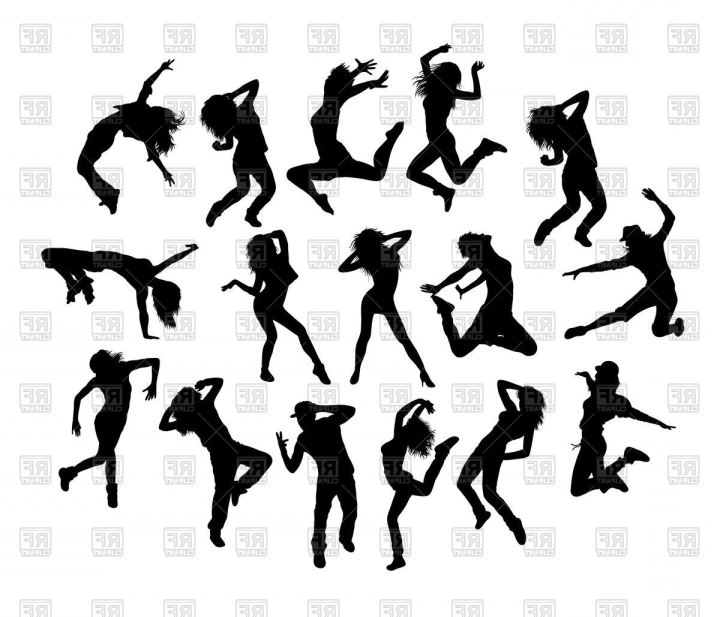 1440x1234 Happy Break Dance Expression Silhouettes Girl Hip Hop Dancer
