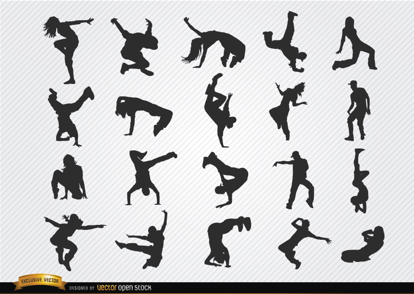 839x596 Break Dance Silhouettes
